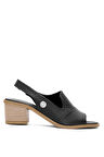 Mammamia D25YS-2840 Kadın Hakiki Deri Topuklu Sandalet Siyah