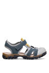 Elit ŞA-F-041-25Y Filet Erkek Çocuk Düz Sandalet Lacivert - Gri