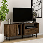 T002 Kapaklı, Çekmeceli Tv Sehpası Sandık Ceviz