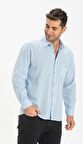 Uzun Kol Şile Bezi Erkek Gömlek Buz Mavi 3027