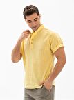 Kısa Kol Şile Bezi Bodrum Erkek T-Shirt Sarı