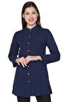 Eliş Şile Bezi Kadın Şile Bezi Hakim Yaka Tunik Lacivert Lcvt