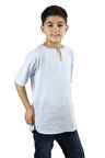 Kısa Kol Şile Bezi Bisiklet Yaka Erkek Çocuk Tshirt Buz Mavi 3027