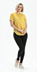 Eliş Şile Bezi Kısa Kol Şile Bezi Akasya Bluz Sarı Sarı