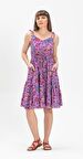 Askılı Vual Melisa Kısa Elbise Lila Lila