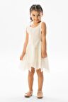 Askılı Vual Emel Yazlık Çocuk Elbise Krem Krm
