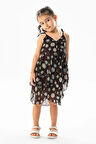 Afrodit Vual Yazlık Çocuk Elbise Siyah 6200