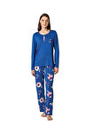 Pijadore 1761 Saks Mavi Kadın  Pijama Takım 