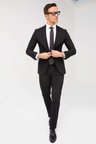 Erkek Siyah Slim Fit Dar Kalıp Klasik Takım Elbise