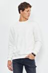 Ekru Basic O Yaka Rahat Form Erkek Sweatshirt - 88053 | S