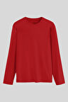 Kırmızı Standart Fit Basic O Yaka Uzun Kollu İnce Erkek T-Shirt - 87997