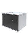 12U 540x550 mm Eko Serisi Yan Panelli Tek Gövdeli Duvar Tipi Kabinet Gri 2 Yıl Üretici Garantili