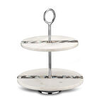 Jumbo Romano Mermer 2 Katlı Servislik Beyaz