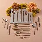 Jumbo 2900 Vannes Mat Şampanya 42 Parça 6 Kişilik Yemek Çatal Kaşık Bıçak Takımı