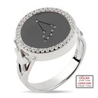 Kuyumcudukkanı ZirkonTaşlı"Oğlak Burcu"Yüzük-10433-BLK-CAPRI