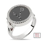 Kuyumcudukkanı ZirkonTaşlı"Balık Burcu"Yüzük-10433-BLK-PISCES
