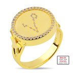 Kuyumcudukkanı ZirkonTaşlı"Balık Burcu"Yüzük-10433-G-PISCES