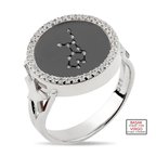 Kuyumcudukkanı ZirkonTaşlı"Başak Burcu"Yüzük-10433-BLK-VIRGO