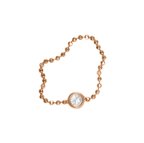 Kuyumcudukkani Taşlı Top Zincir Yüzük-10395-G-W