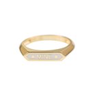Beyaz Renk Mineli "MINE" Mesaj Yeni Trend Yüzük-10397-G-W-MINE