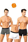 Looksense Erkek Dude 3 lü Düz Likralı Boxer  1606 