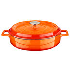 Lava Döküm Çok Amaçlı Yayvan Tencere Döküm Demir Yekpare Kulplu Edition Serisi Çap(Ø)32cm.