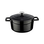 Lava Döküm Yuvarlak Tencere. Folk Çap(Ø) 22cm. - Siyah