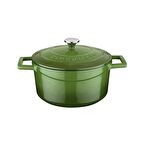 Lava Döküm Yuvarlak Tencere. Folk Çap(Ø)22cm.  - Yeşil