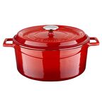 Lava Döküm Yuvarlak Tencere (Ø)28 cm. İç Krem, Kırmızı