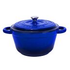 Lava Döküm Yuvarlak Tencere Döküm Demir Kapak New Heritage Serisi Çap(Ø)26cm. - Mavi