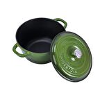 Lava Döküm Yuvarlak Tencere Döküm Demir Kapak New Heritage Serisi Çap(Ø)26cm. - Yeşil