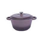 Lava Döküm Yuvarlak Tencere Döküm Demir Kapak  New Heritage Serisi Çap(Ø)22cm - Mor