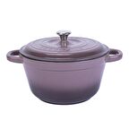 Lava Döküm Yuvarlak Tencere Döküm Demir Kapak New Heritage Serisi Çap(Ø)26cm. - Mor