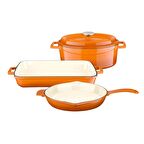 Lava Döküm 3X Edition Serisi Özel Koleksiyon Döküm Demir Tencere & Tava Seti