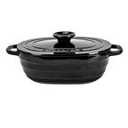 Lava Döküm Oval Tencere Döküm Demir Kapak Experience Serisi Ölçü 24x33cm.