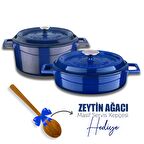 Lava 4 Parça Tencere Tava Seti Mavi