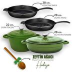 Lava Döküm 4X New Heritage Serisi Döküm Demir Tencere Tava Çeyiz Seti