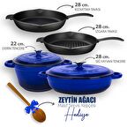 Lava Döküm 4X New Heritage Serisi Döküm Demir Tencere Tava Çeyiz Seti