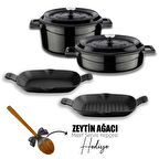 Lava Döküm 5X Trendy Serisi Döküm Demir Tencere Tava Çeyiz Seti