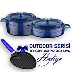 Lava Döküm Trendy Serisi Yuvarlak Derin ve Sığ 5 Parça Tencere Tava Çeyiz Seti