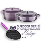 Lava Döküm Trendy Serisi Yuvarlak Derin ve Sığ 5 Parça Tencere Tava Çeyiz Seti