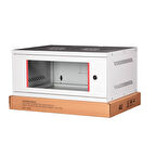 LANDE - 7U 19" Cam Kapaklı Duvar Tipi Rack Kabinet – Genişlik: 544 mm | Derinlik: 400 mm – Açık Gri (Demonte)