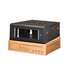 LANDE - 4U 19" Duvar Tipi Rack Kabinet – Genişlik: 600 mm | Derinlik: 600 mm – Siyah (Demonte)