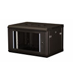 LANDE - 6U 19" Duvar Tipi Rack Kabinet – Genişlik: 600 mm | Derinlik: 450 mm – Siyah