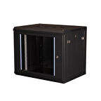 LANDE - 9U 19" Duvar Tipi Rack Kabinet – Genişlik: 600 mm | Derinlik: 450 mm – Siyah