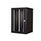 LANDE - 18U 19" Duvar Tipi Rack Kabinet – Genişlik: 600 mm | Derinlik: 600 mm – Siyah