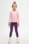 Pembe Basic Mevsimlik Likralı Uzun Kollu Kız Çocuk Tişört