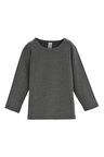 Koyu Gri Basic  Çıtçıtlı Uzun Kollu Bebek Tişört