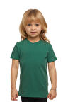 Deniz Yeşili Basic Unisex Çocuk Sıfır Yaka Kısa Kollu Tişört