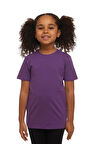 Mor Basic Unisex Çocuk Sıfır Yaka Kısa Kollu Tişört